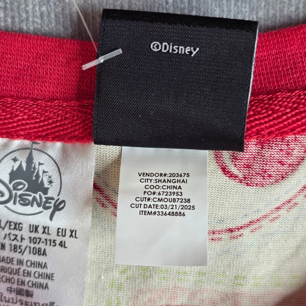 Disney Her Universe Fruit Print Top Women XL Cream NWT Mickey Mouse Lace Trim - Picture 4 of 11